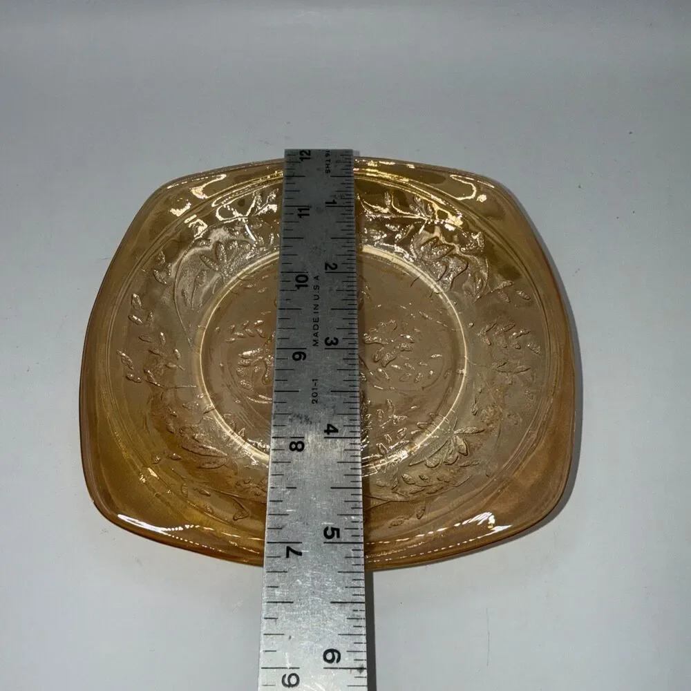 Vintage Jeanette Glass Floragold Louisa, Iridescent Small Plate 5 1/4